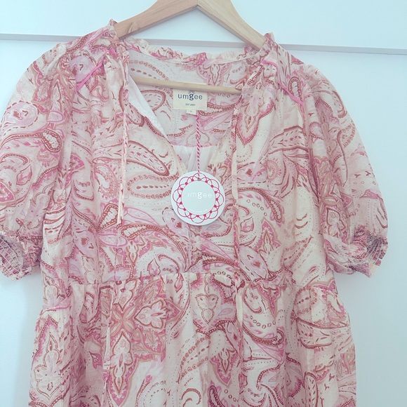Umgee Pink and Cream Paisley Midi Dress - Picture 4 of 5